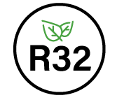 Logo r32 Logo de Gas R32 utilizado en sistemas de aire acondicionado